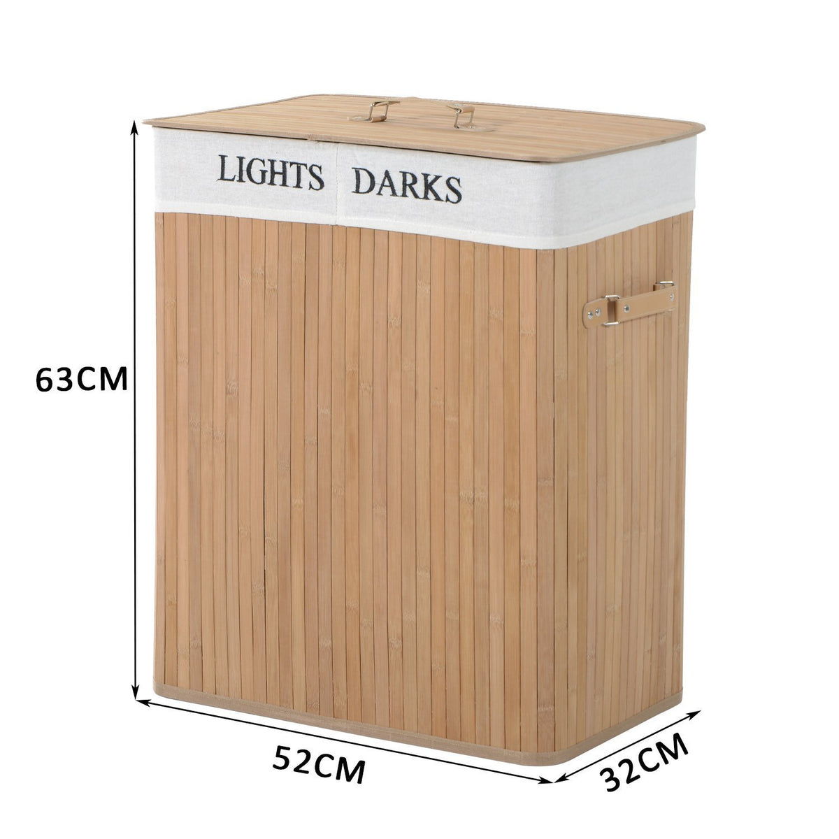 Natural Wood Laundry Hamper with Lid – detail view 4