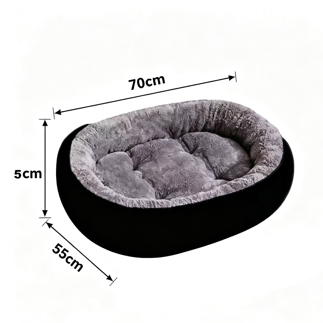 Plush Fleece Pet Basket Bed – 70 x 55cm