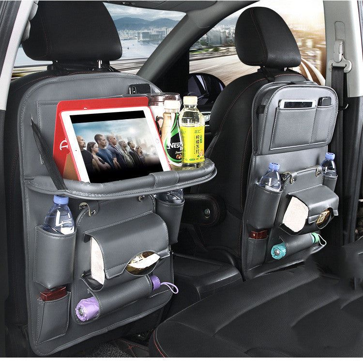 Vegan Leather Car Seat Organiser with Tray – detail view 8