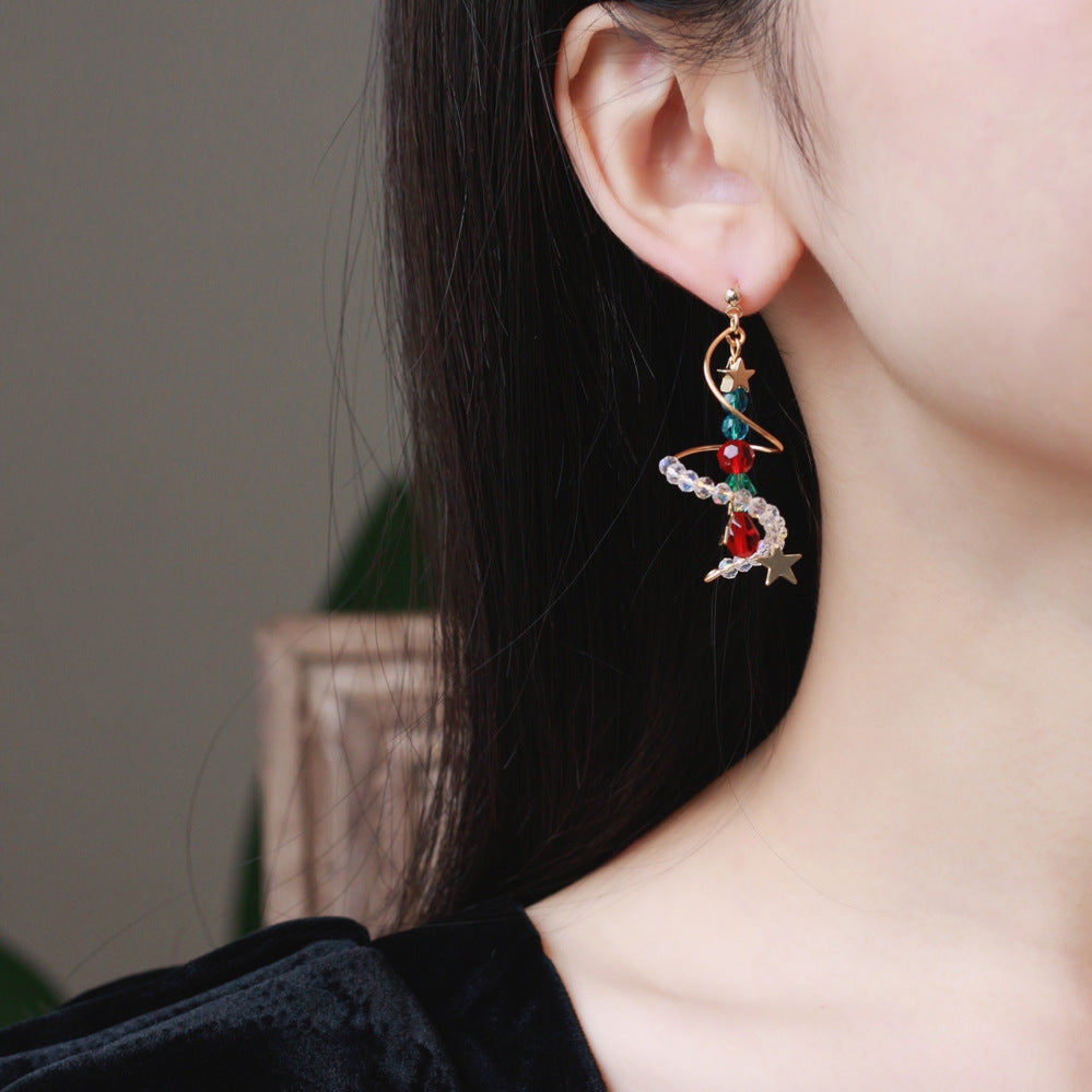 Spiral Christmas Tree Drop Earrings by PRYCE & KNOX
