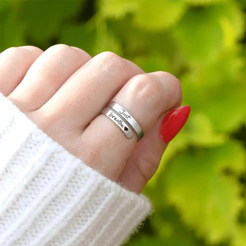 Just Breathe Spiral Heart Ring