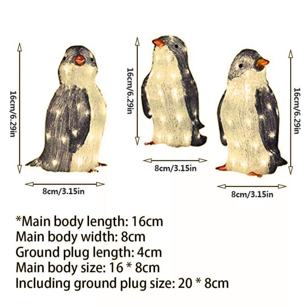 Light-Up Acrylic Penguin Trio – detail view 4