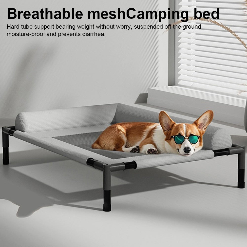 Elevated Cooling Dog Bed with Bolster – detail view 6