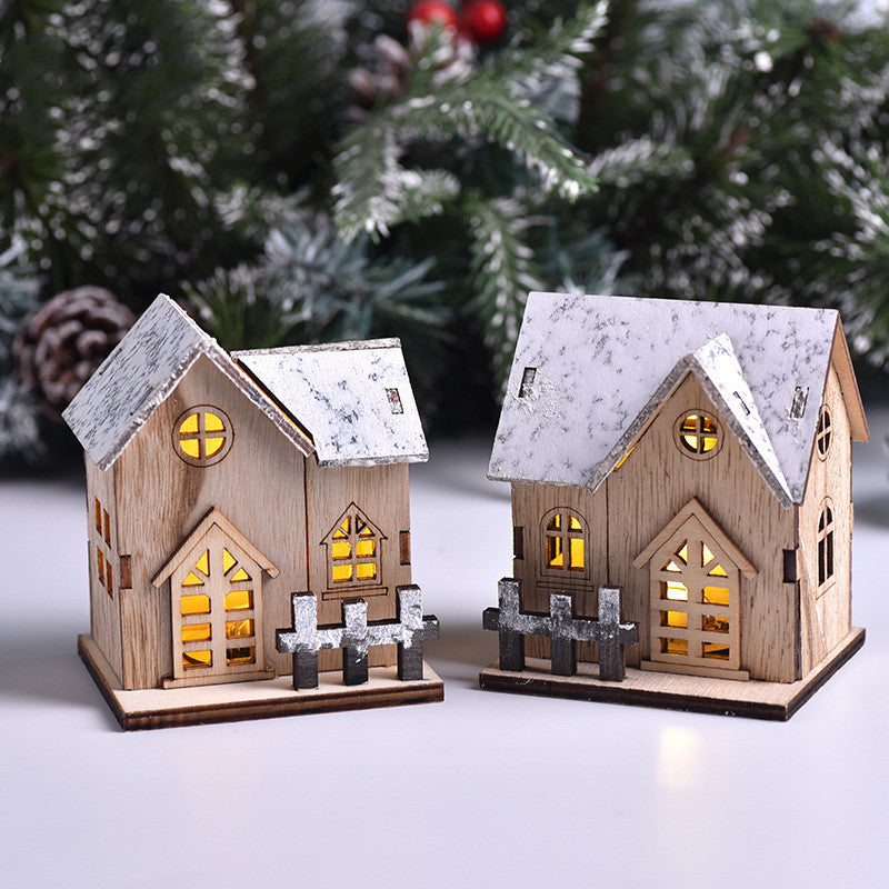 Light-Up Wooden Christmas Cottage – detail view 1