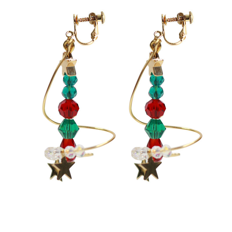Spiral Christmas Tree Drop Earrings – detail view 1