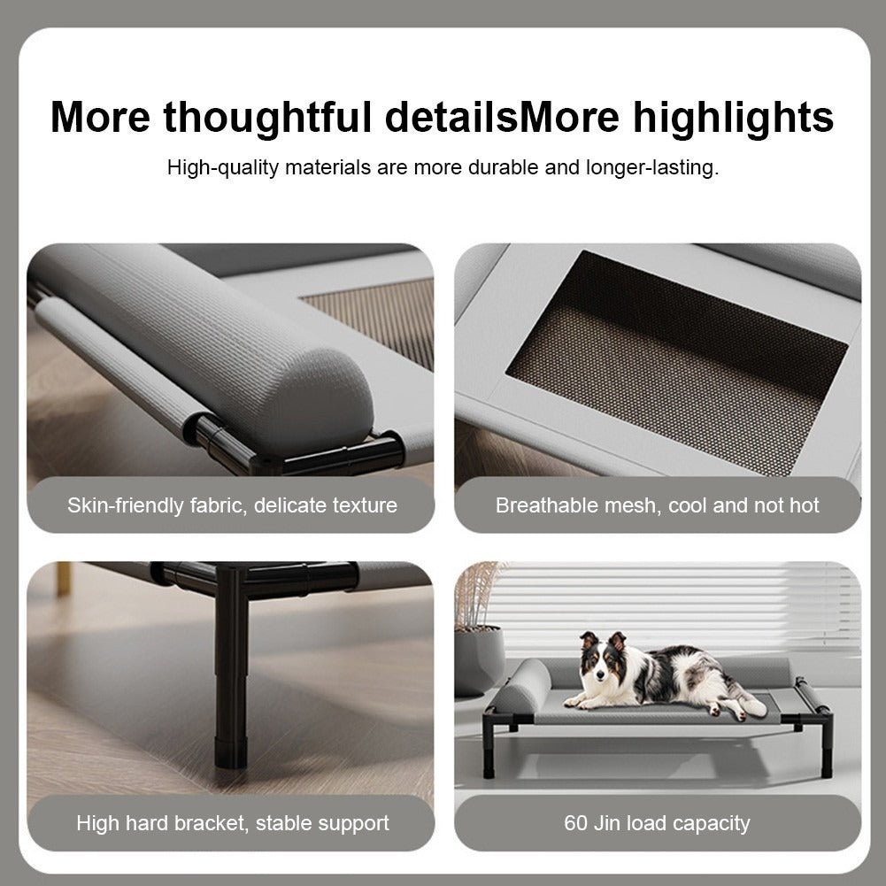 Elevated Cooling Dog Bed with Bolster – detail view 4
