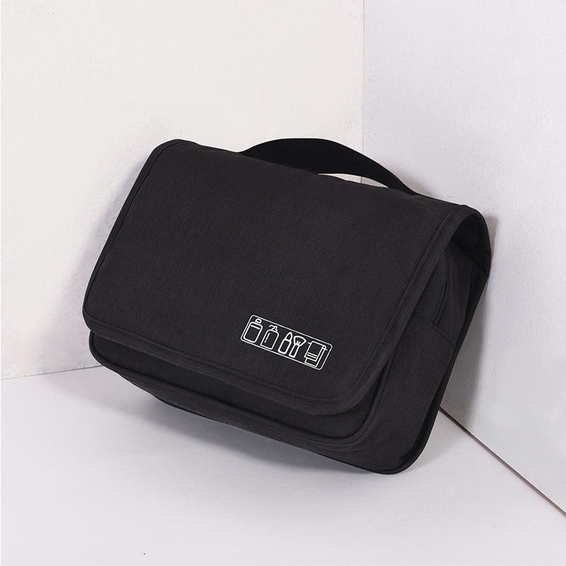 Hanging toiletry bag in black