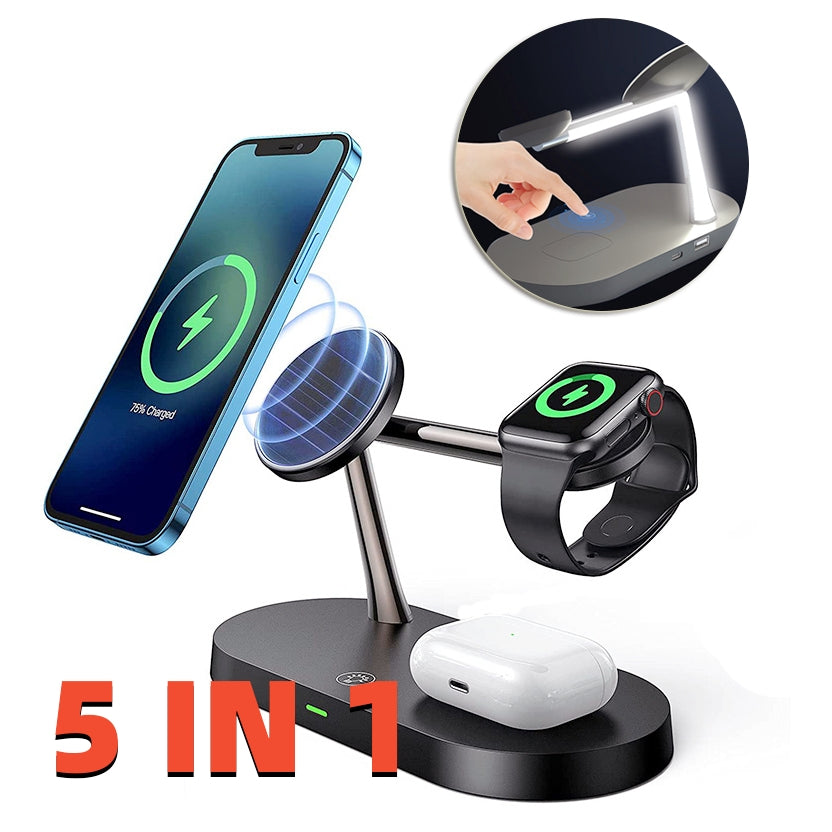 5-in-1 Magnetic Wireless Charging Station by PRYCE & KNOX