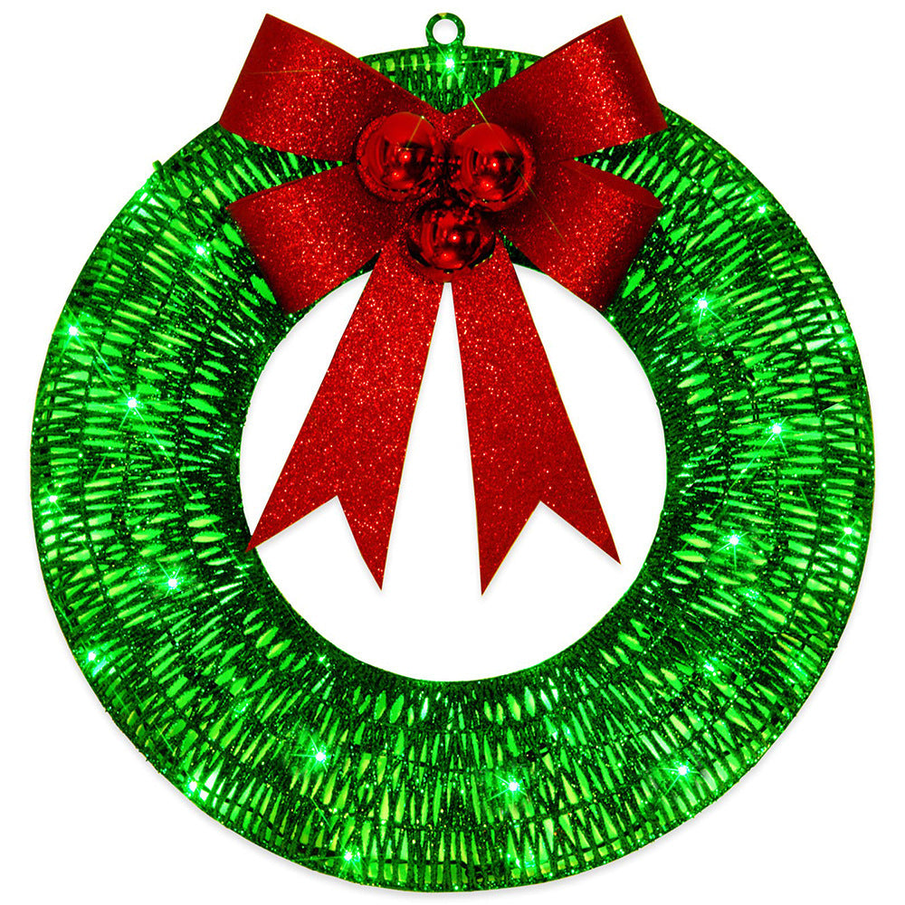 Warm-Light LED Christmas Wreath – green