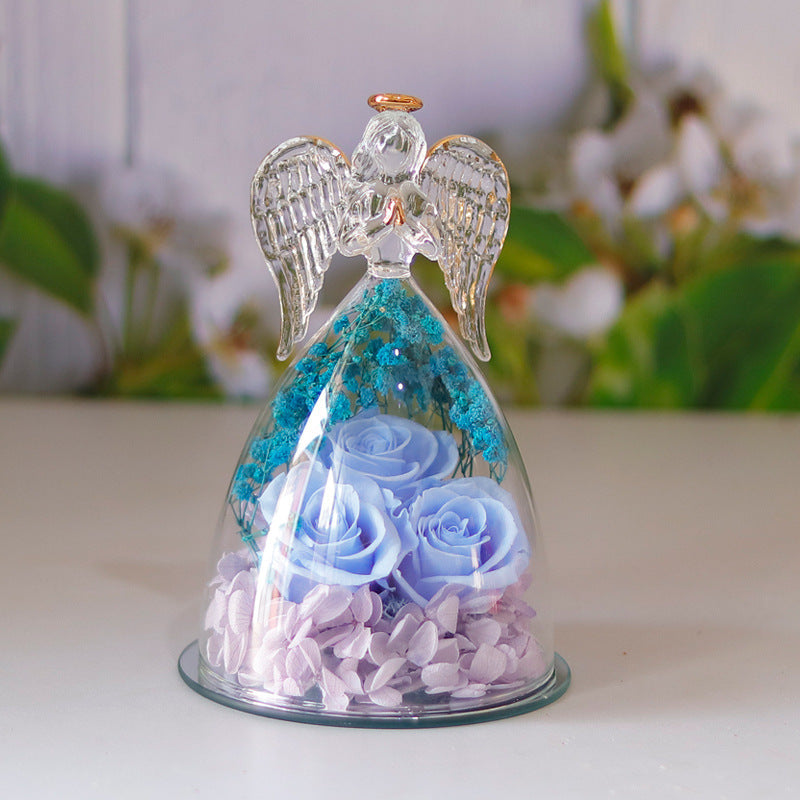 Preserved Rose Glass Angel Keepsake – detail view 6