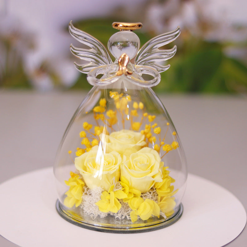 Preserved Rose Glass Angel Keepsake – detail view 4