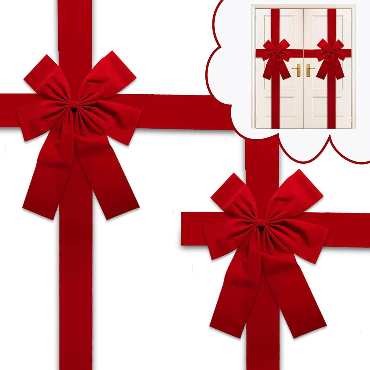 Red Christmas Door Bow Decoration