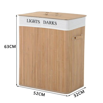 Natural Wood Laundry Hamper with Lid – detail view 4