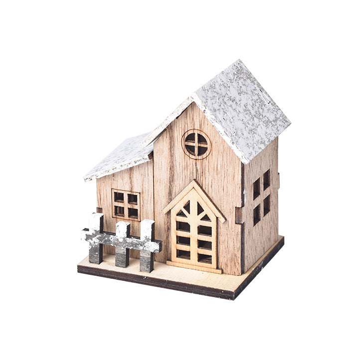 Light-Up Wooden Christmas Cottage – detail view 3
