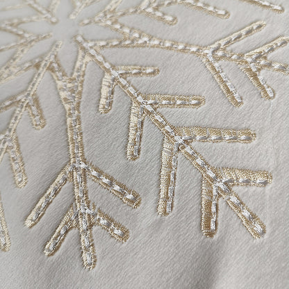 Embroidered Snowflake Cushion Cover with Pom-Poms – detail view 3