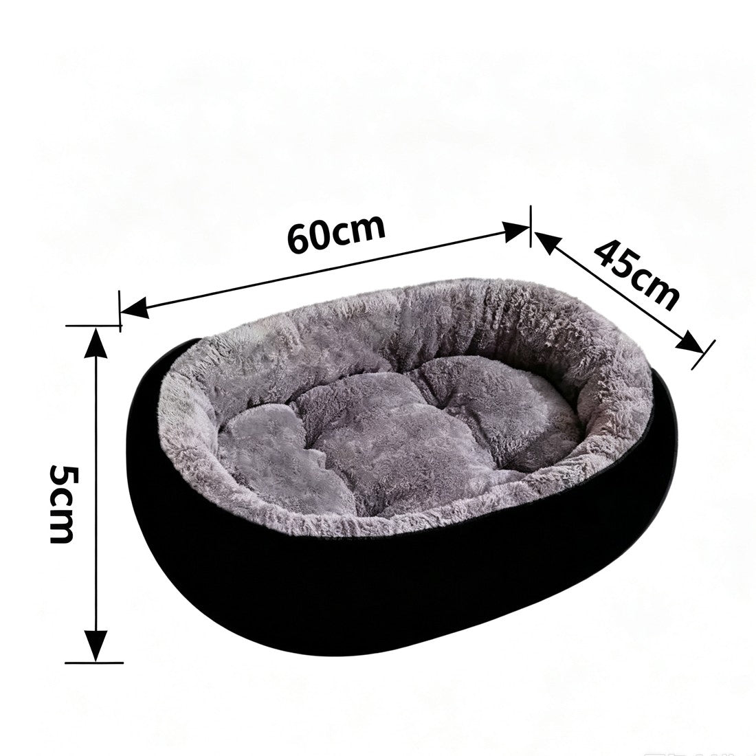 Plush Fleece Pet Basket Bed – 60 x 45cm