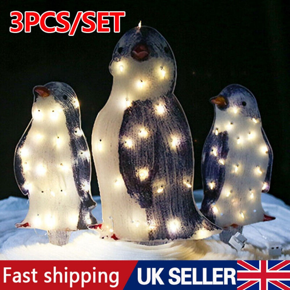 Light-Up Acrylic Penguin Trio – detail view 1
