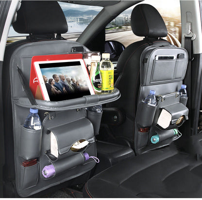 Vegan Leather Car Seat Organiser with Tray – detail view 8