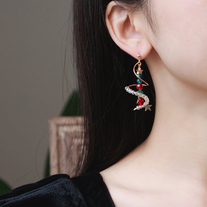 Spiral Christmas Tree Drop Earrings by PRYCE & KNOX