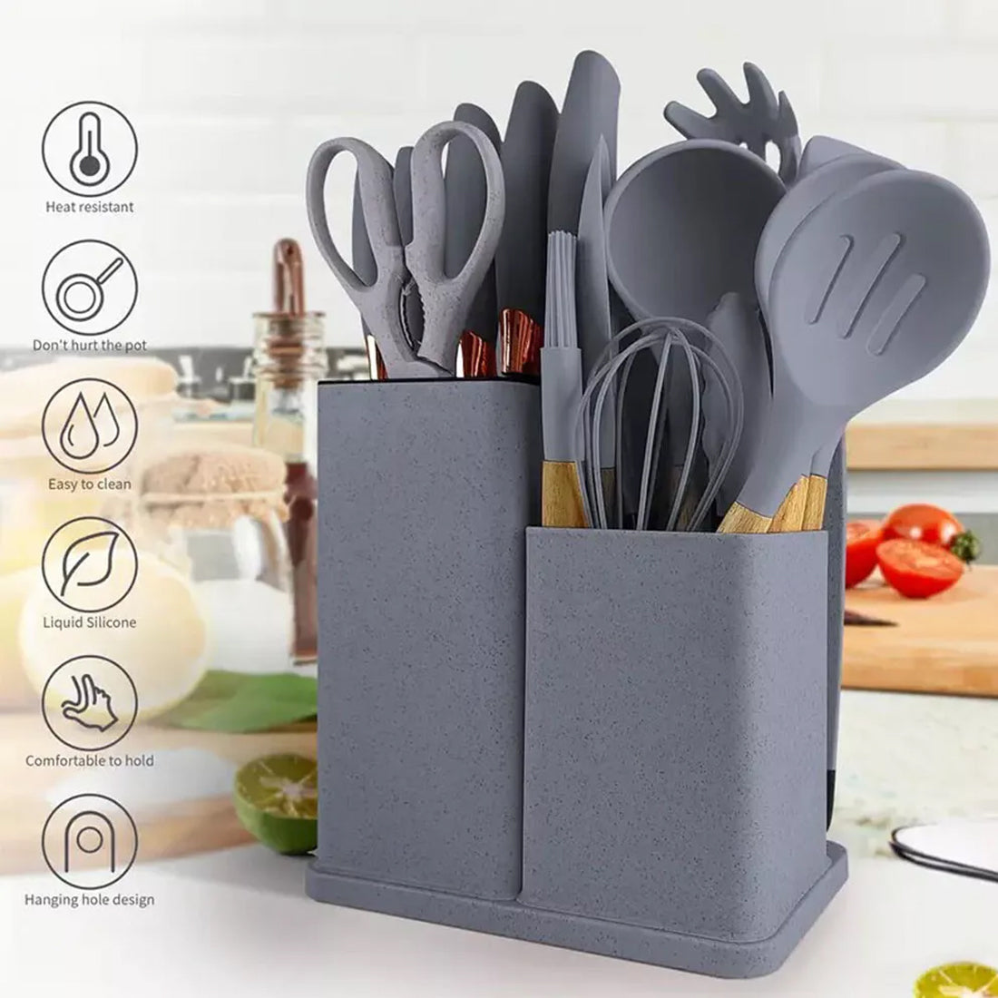 19-Piece Silicone Kitchen Utensil Set – detail view 1