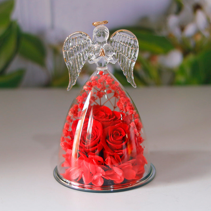 Preserved Rose Glass Angel Keepsake – detail view 2