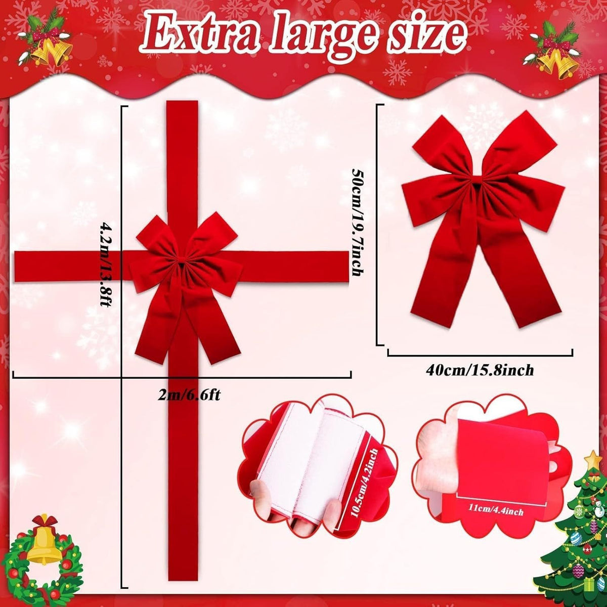 Red Christmas Door Bow Decoration