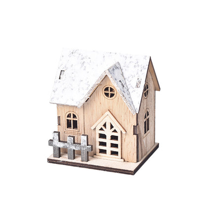 Light-Up Wooden Christmas Cottage – detail view 2