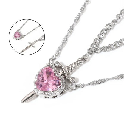 Heart & Dagger Pendant Necklace