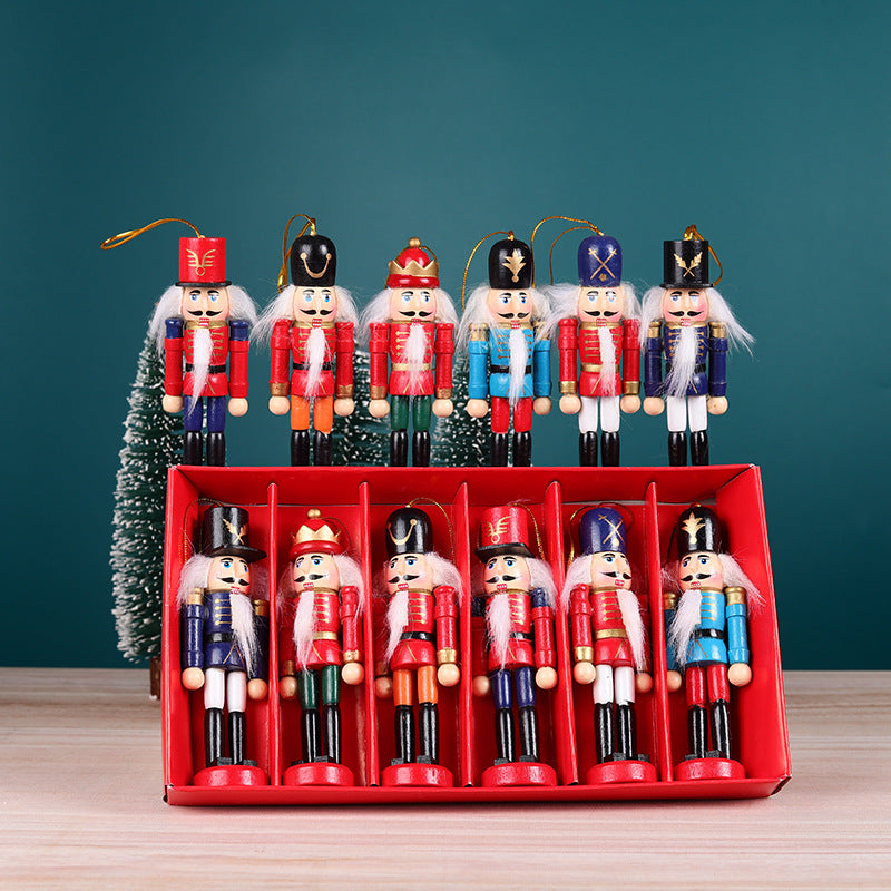 Wooden Nutcracker Soldier Ornaments – Set of 6 by PRYCE & KNOX