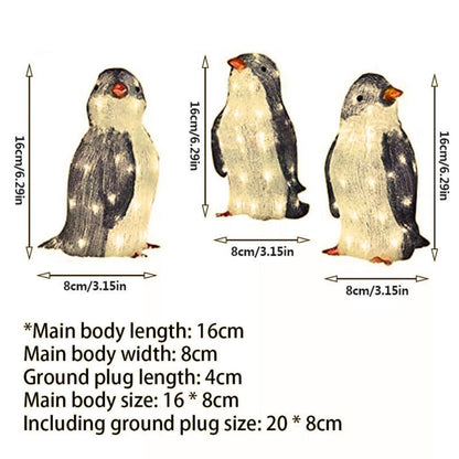 Light-Up Acrylic Penguin Trio – detail view 4
