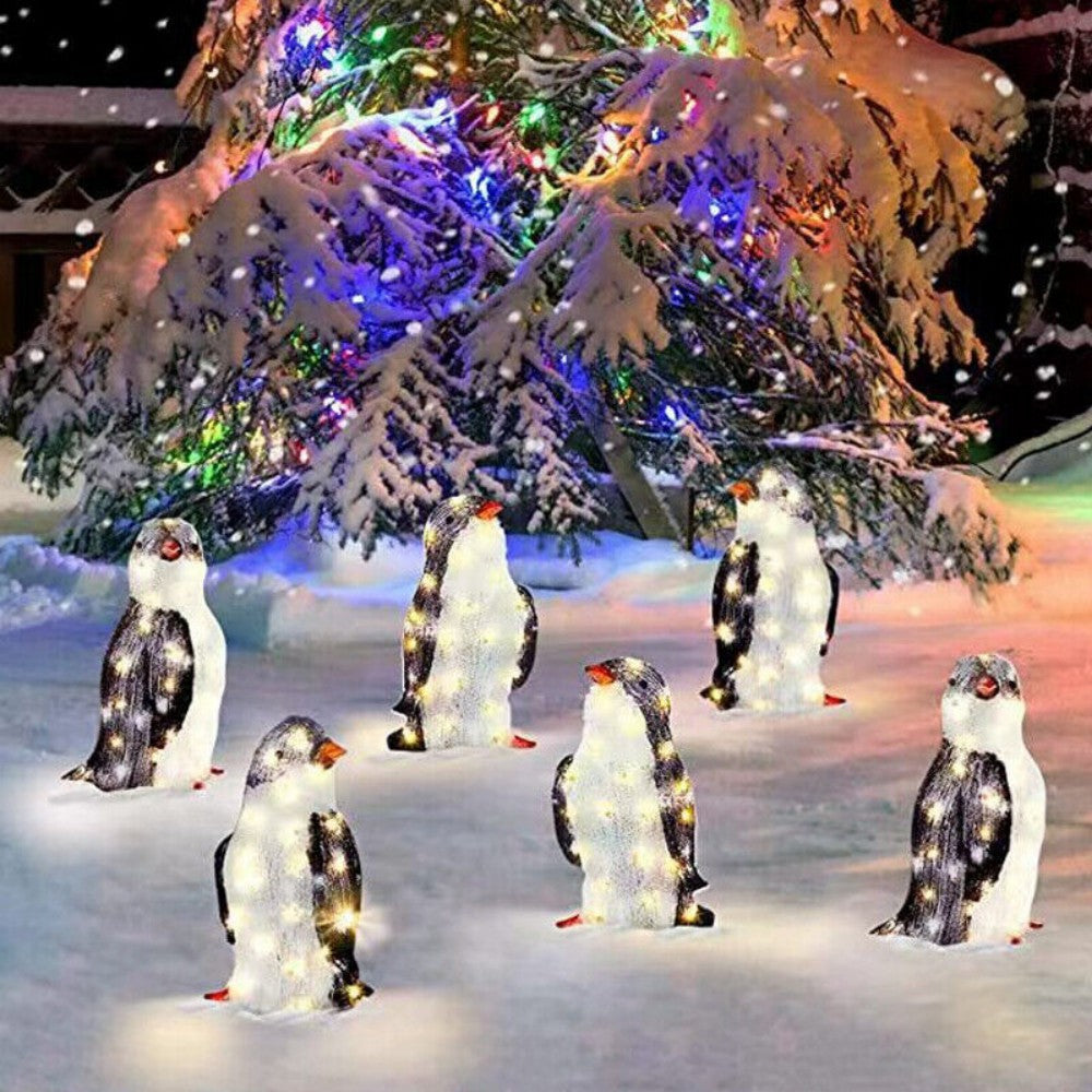 Light-Up Acrylic Penguin Trio – detail view 2
