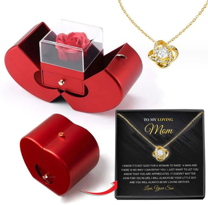 Forever Rose Necklace Gift Box – gold necklace with message card