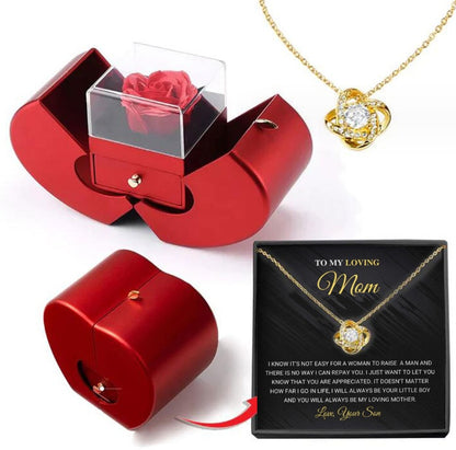 Forever Rose Necklace Gift Box – gold necklace with message card