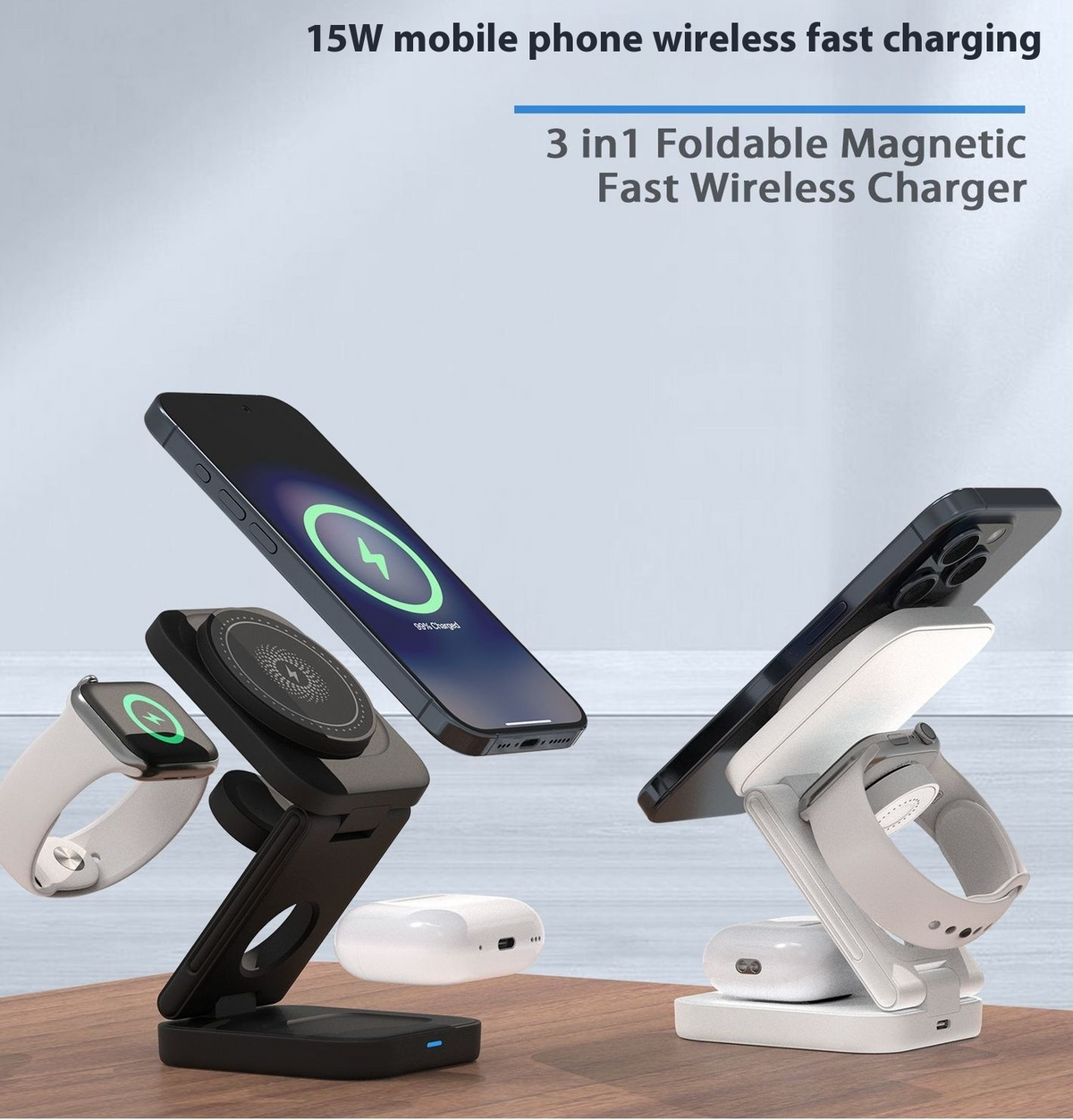 Foldable 3-in-1 Wireless Charging Station