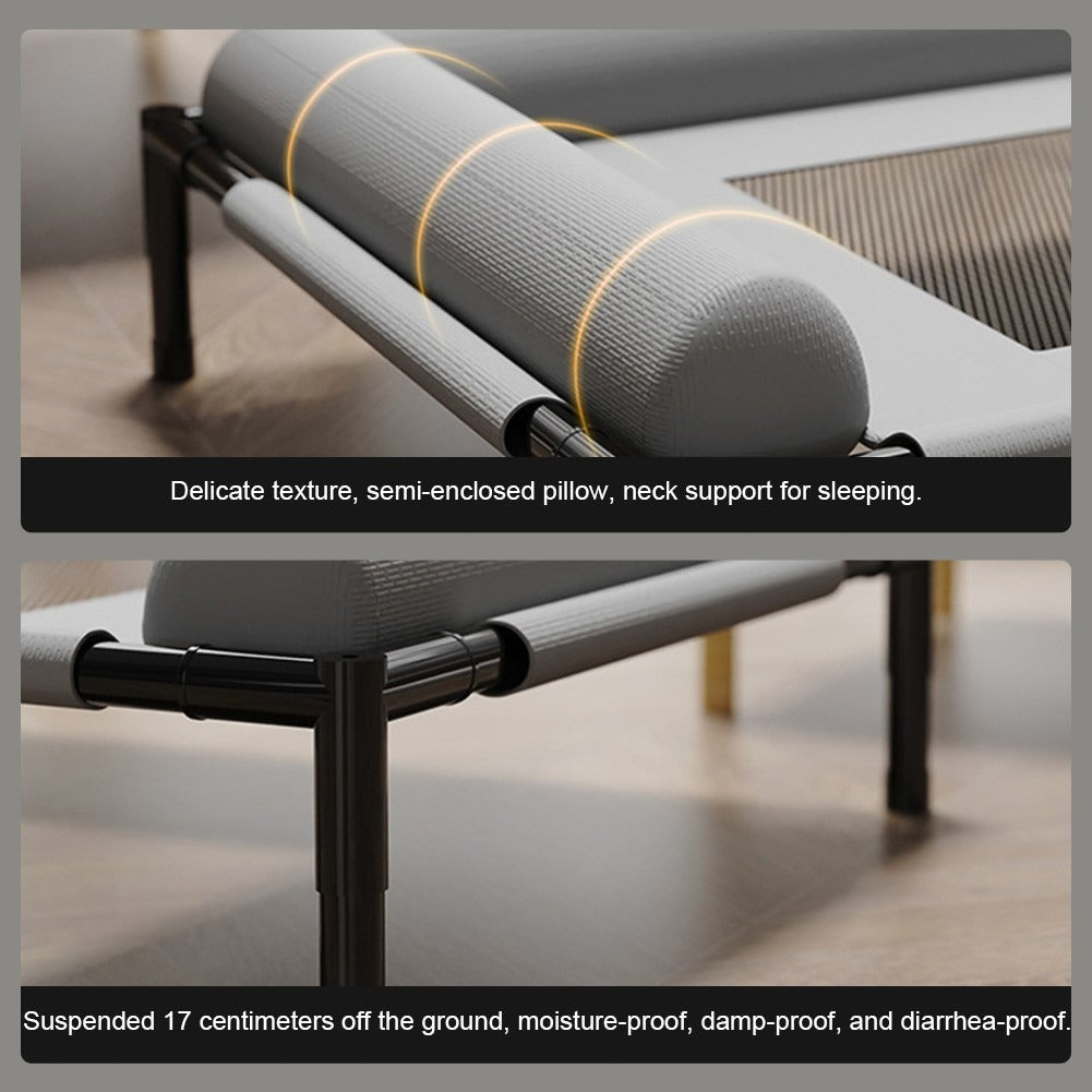 Elevated Cooling Dog Bed with Bolster – detail view 7