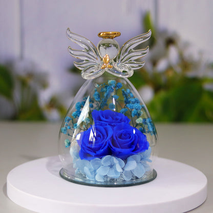 Preserved Rose Glass Angel Keepsake – detail view 3
