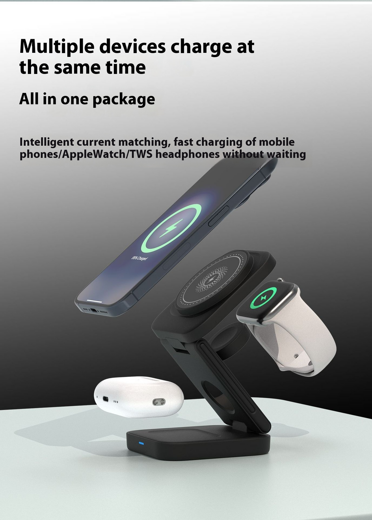 Foldable 3-in-1 Wireless Charging Station