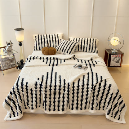 Textured Jacquard Throw Blanket – white