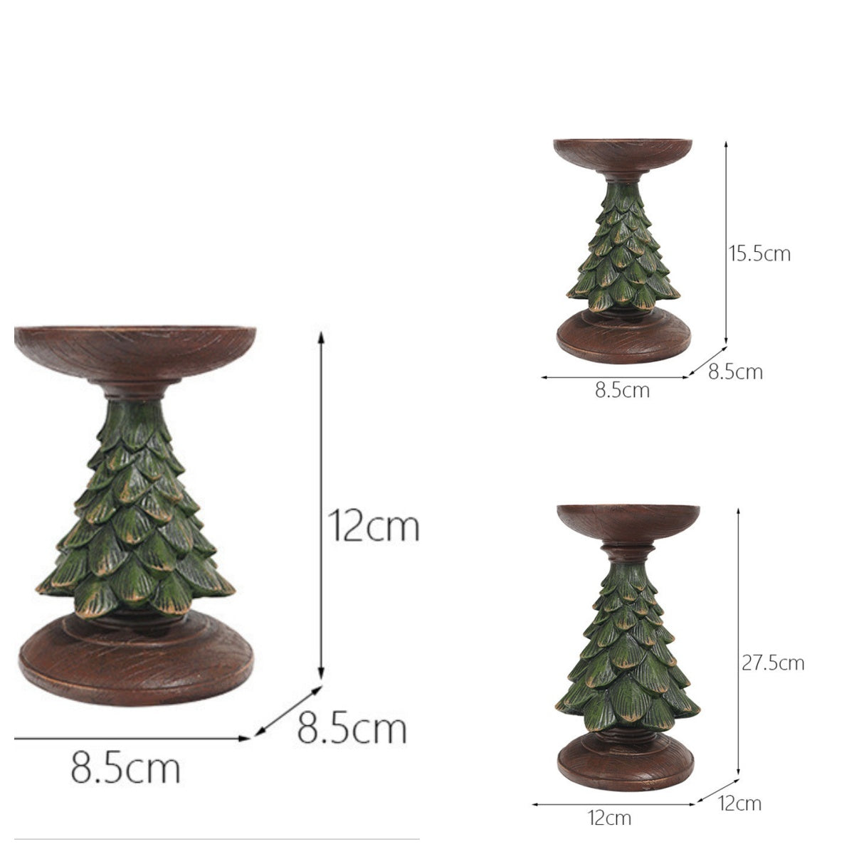 Christmas Tree Candle Holder – set of 3