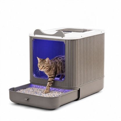 Enclosed Cat Litter Box with Pull-Out Tray by PRYCE & KNOX