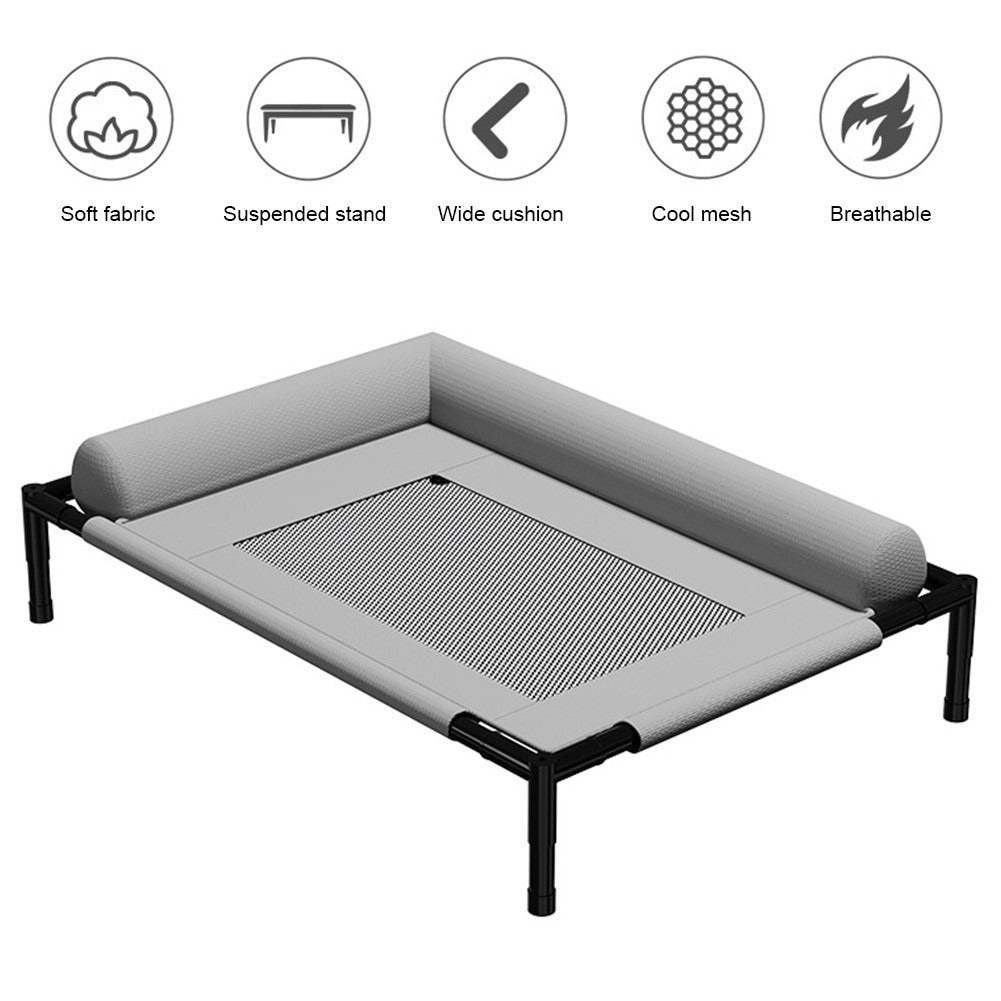 Elevated Cooling Dog Bed with Bolster – detail view 1