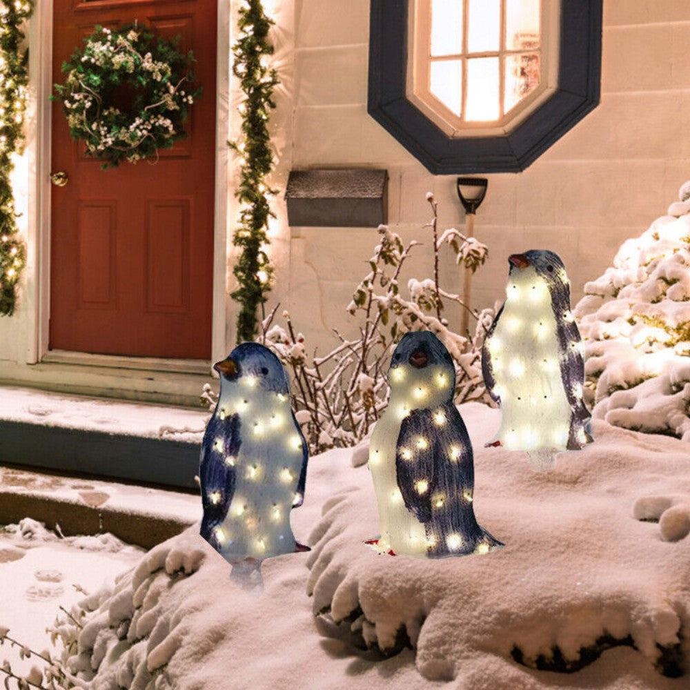 Light-Up Acrylic Penguin Trio – detail view 5