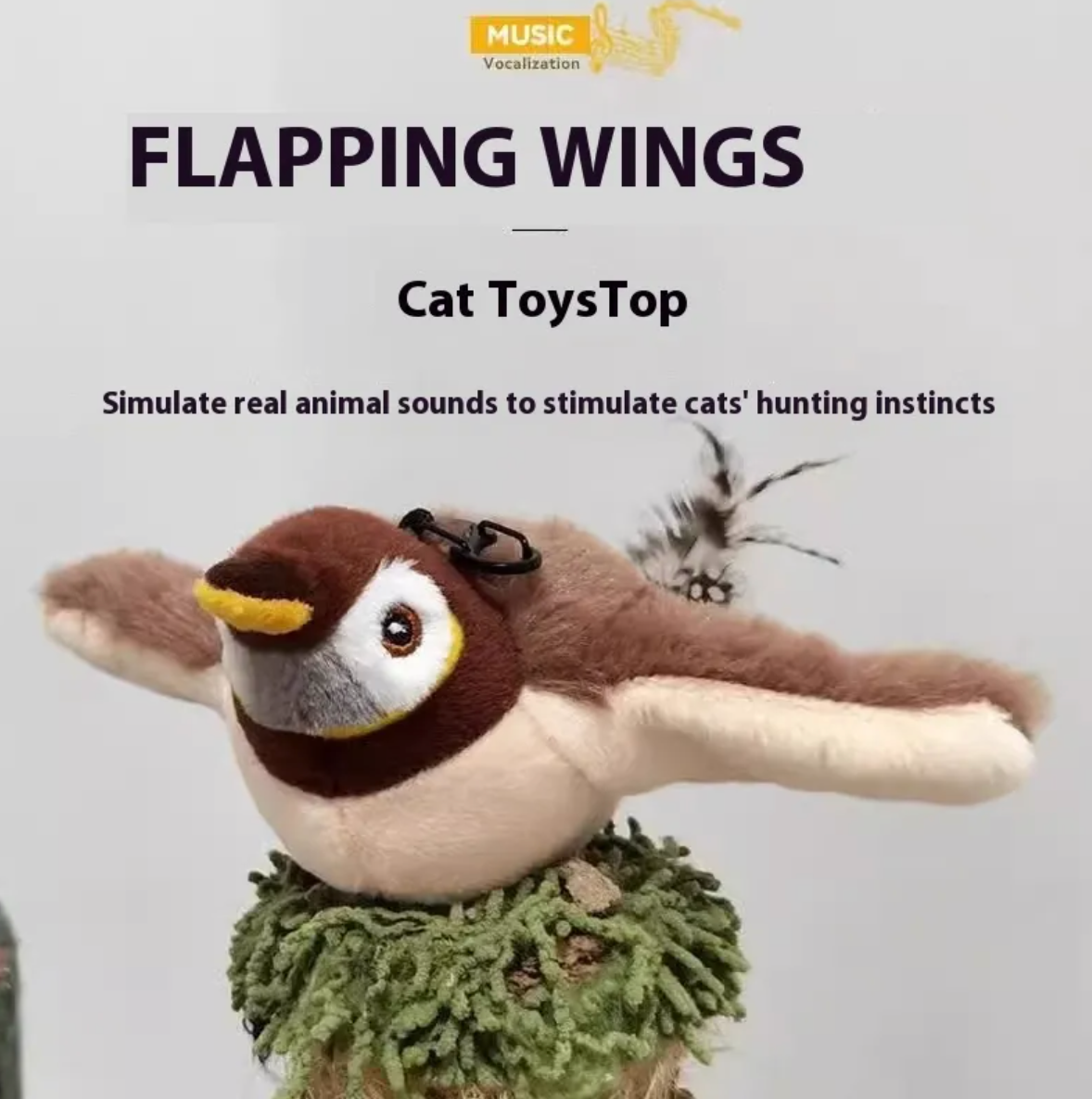 Moving Plush Bird Pet Toy