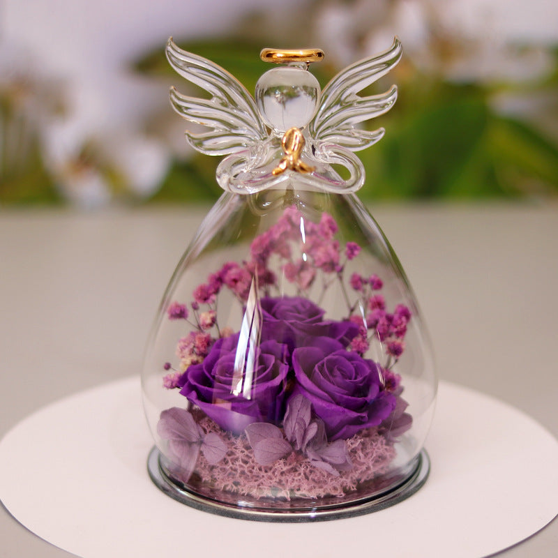 Preserved Rose Glass Angel Keepsake – detail view 9