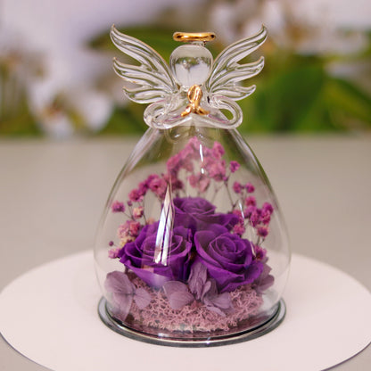 Preserved Rose Glass Angel Keepsake – detail view 9