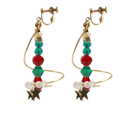 Spiral Christmas Tree Drop Earrings – detail view 1