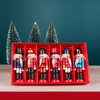 Wooden Nutcracker Soldier Ornaments – Set of 6 – detail view 3