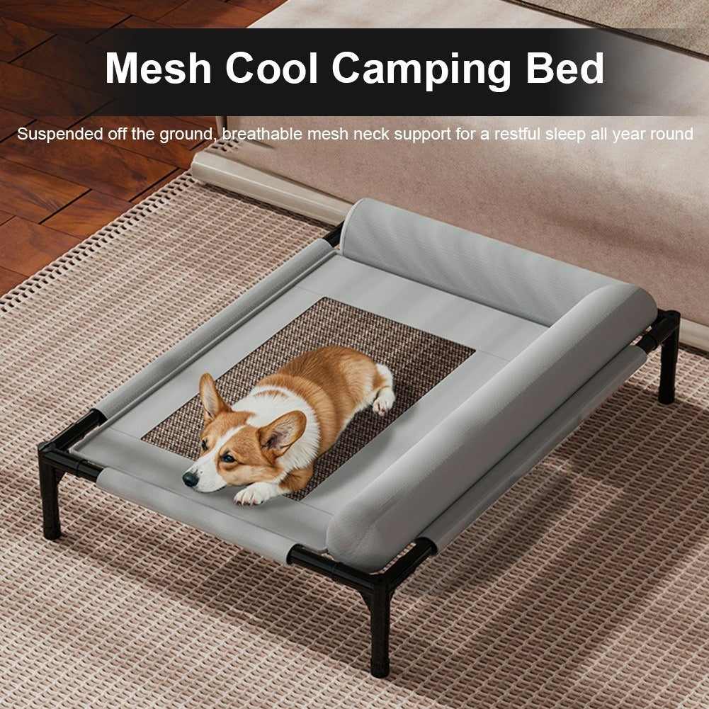 Elevated Cooling Dog Bed with Bolster – detail view 2