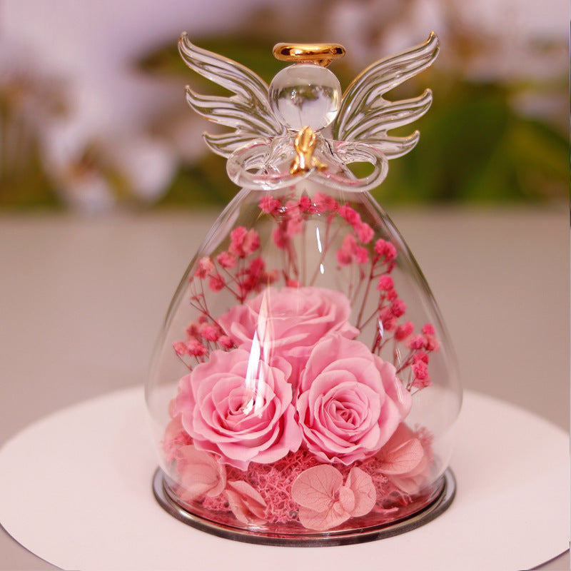 Preserved Rose Glass Angel Keepsake – detail view 7