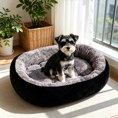 Plush Fleece Pet Basket Bed – detail view 1